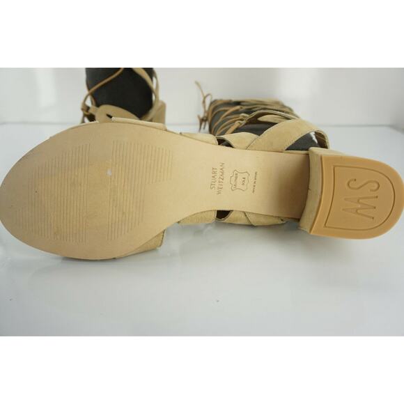 Stuart Weitzman Roman Gladiator Suede Sandal Size 8 Block Heel Open Toe $425 New - Picture 10 of 11